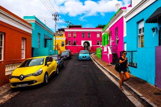 coloured houses in the Bo-Kaap district of Cape Town