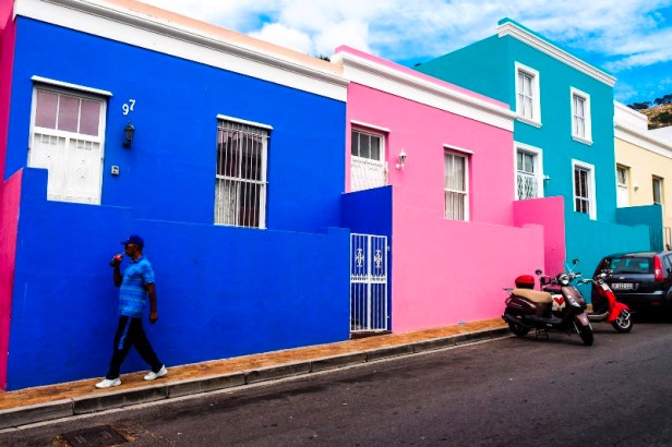 coloured houses in the Bo-Kaap district of Cape Town