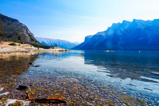 a view at Lake Minnewanka in Banff National Park, British Columbia, Canada