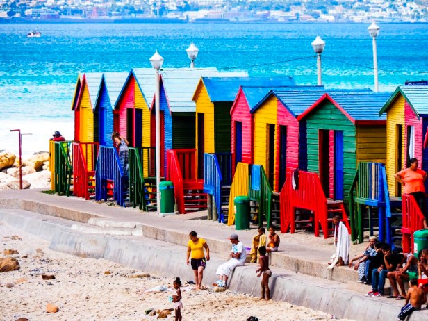 colourful beach huts at Muizenberg in South Africa