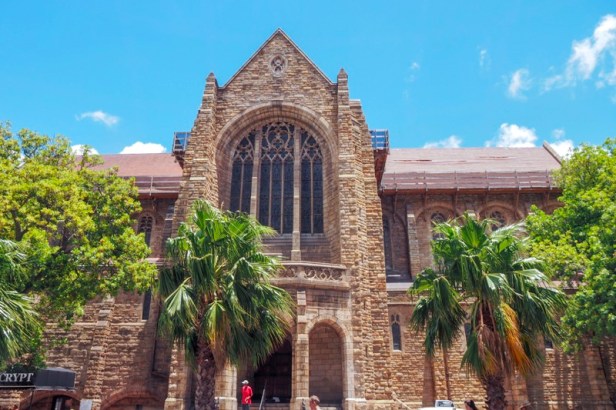 a view at St George's Cathedral in Cape Town