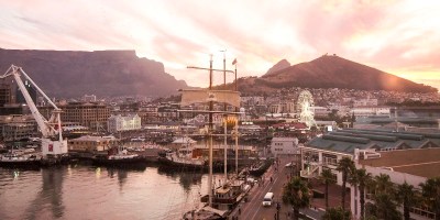 a view at V+A Waterfront at sunset