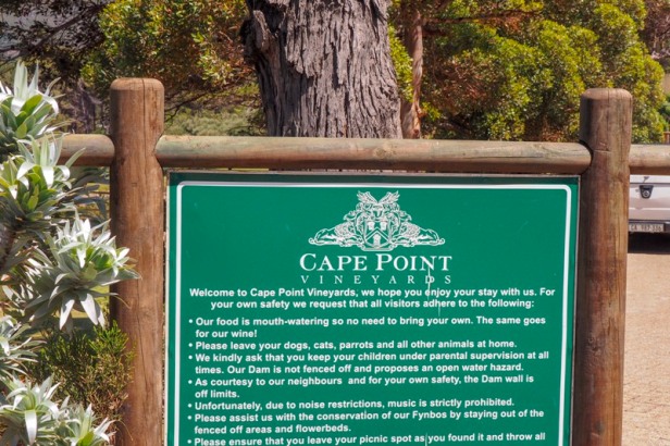sign of Cape Point Vineyards, Cape Town, South Africa