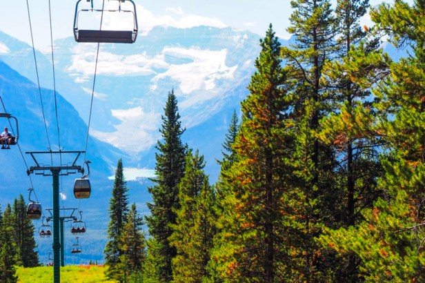 a view at Lake Louise Gondola climbing to Mount Whitehorn