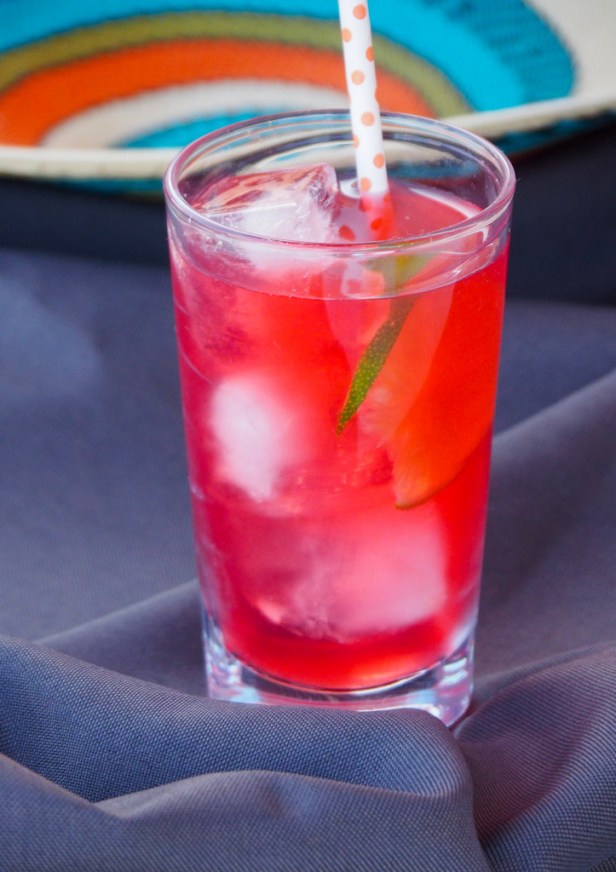 Iced hibiscus tea margarita
