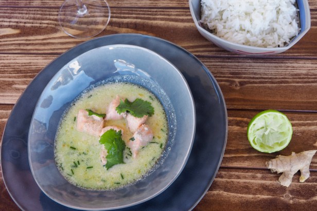 Asian flavours | Green coconut salmon curry