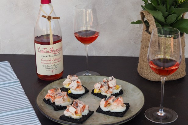 Black Polenta Crostini