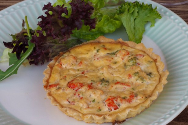 Peller Sparkling Ice Cuvee rosé and mini crab-ricotta quiches