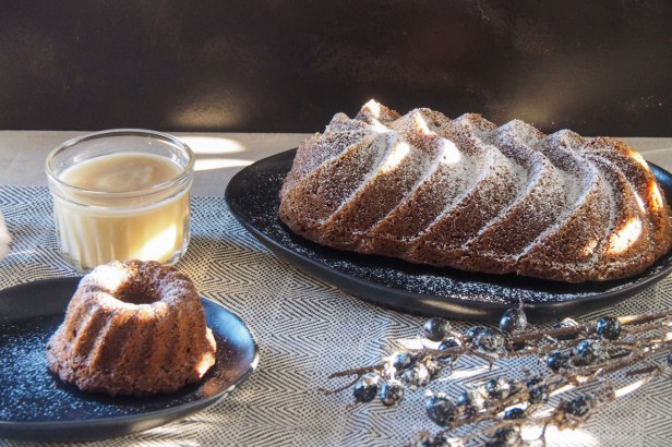 Chestnut Bundt Cake with Pear Sauce