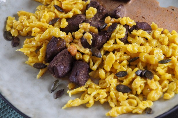 Homemade Turmeric Spaetzle, the Swabian pasta perfect as side for hearty stews | Elena Walch Lagrein