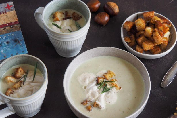 Fall Flavours: Creamy Chestnut Soup with Cinnamon Crème Fraiche