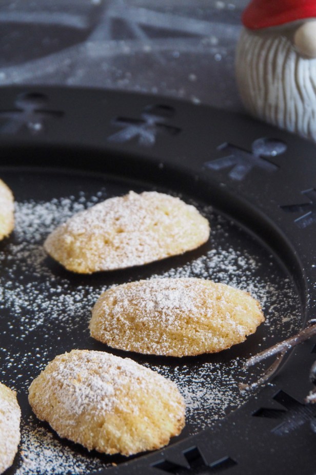 Gingerbread-Orange Madeleines, a very festive tweak to the classic French shell-shaped butter cakes