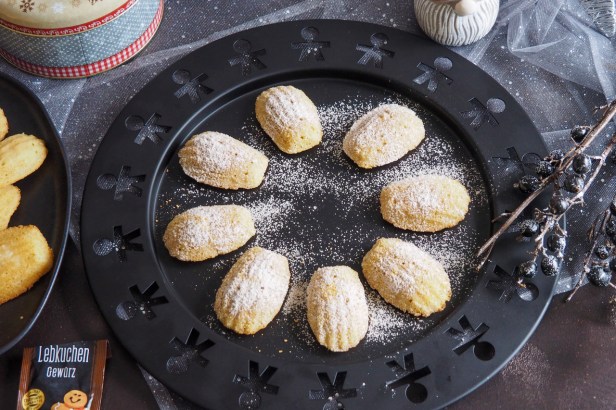 Gingerbread-Orange Madeleines, a very festive tweak to the classic French shell-shaped butter cakes