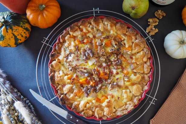 A savoury Pumpkin Walnut Tart | Nik Weis St. Urbans-Hof Pinot Noir