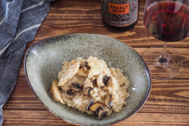 A Gnarly Head Good California Pinot Noir Meets A Creamy Chicken-Mushroom Risotto