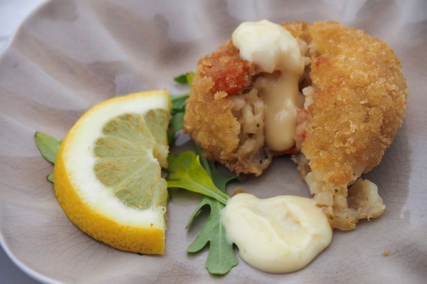 Crab Arancini With Homemade Mango Mayonnaise