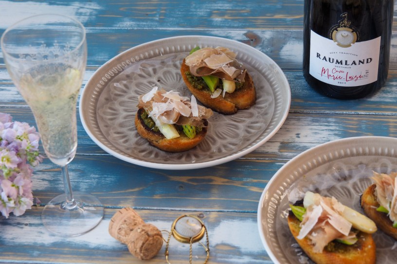 Celebrating Spring with German Winzersekt and Asparagus Crostini