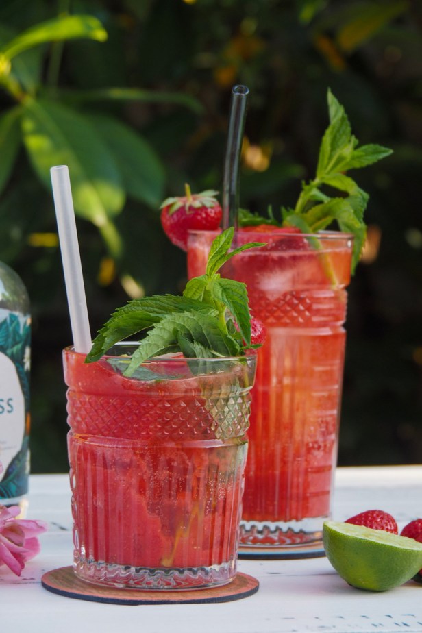 A Perfect Midsummer Cocktail: Frozen Strawberry Gin Tonic