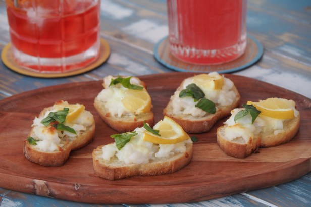 Bruschetta with Cod and Lemon