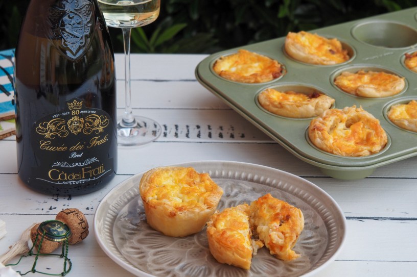 Aperitivo Time: Mini Shrimp and Chorizo Quiches | Ca’ dei Frati Cuvée Brut