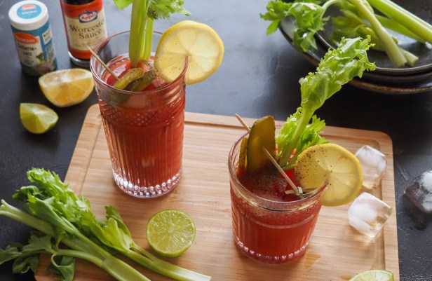 The perfect drink for an alcohol-free brunch, this Virgin Mary tastes just as good as the real deal